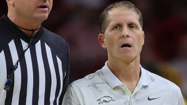 Razorbacks' Eric Musselman against UNC-Greensboro on Friday night